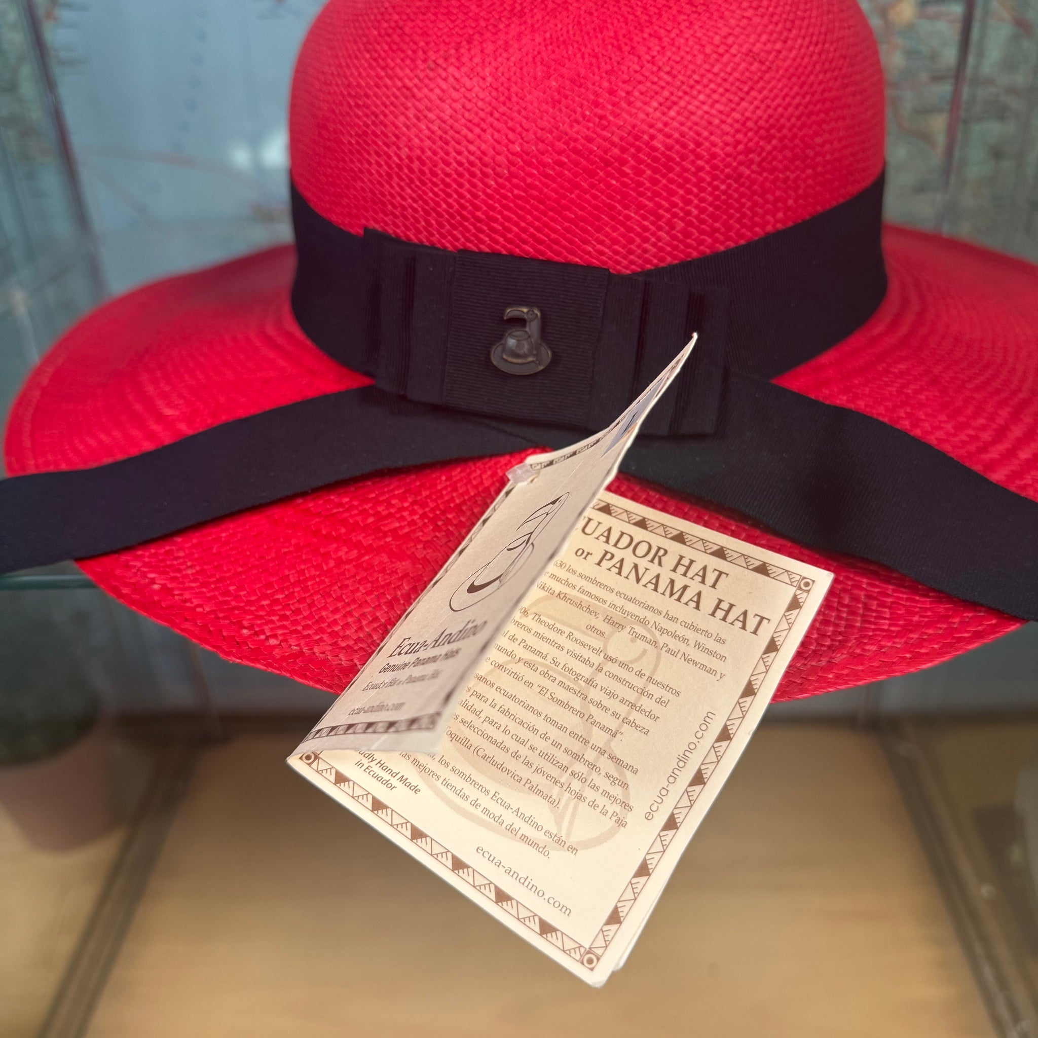 Round Handmade Red Panama Hat