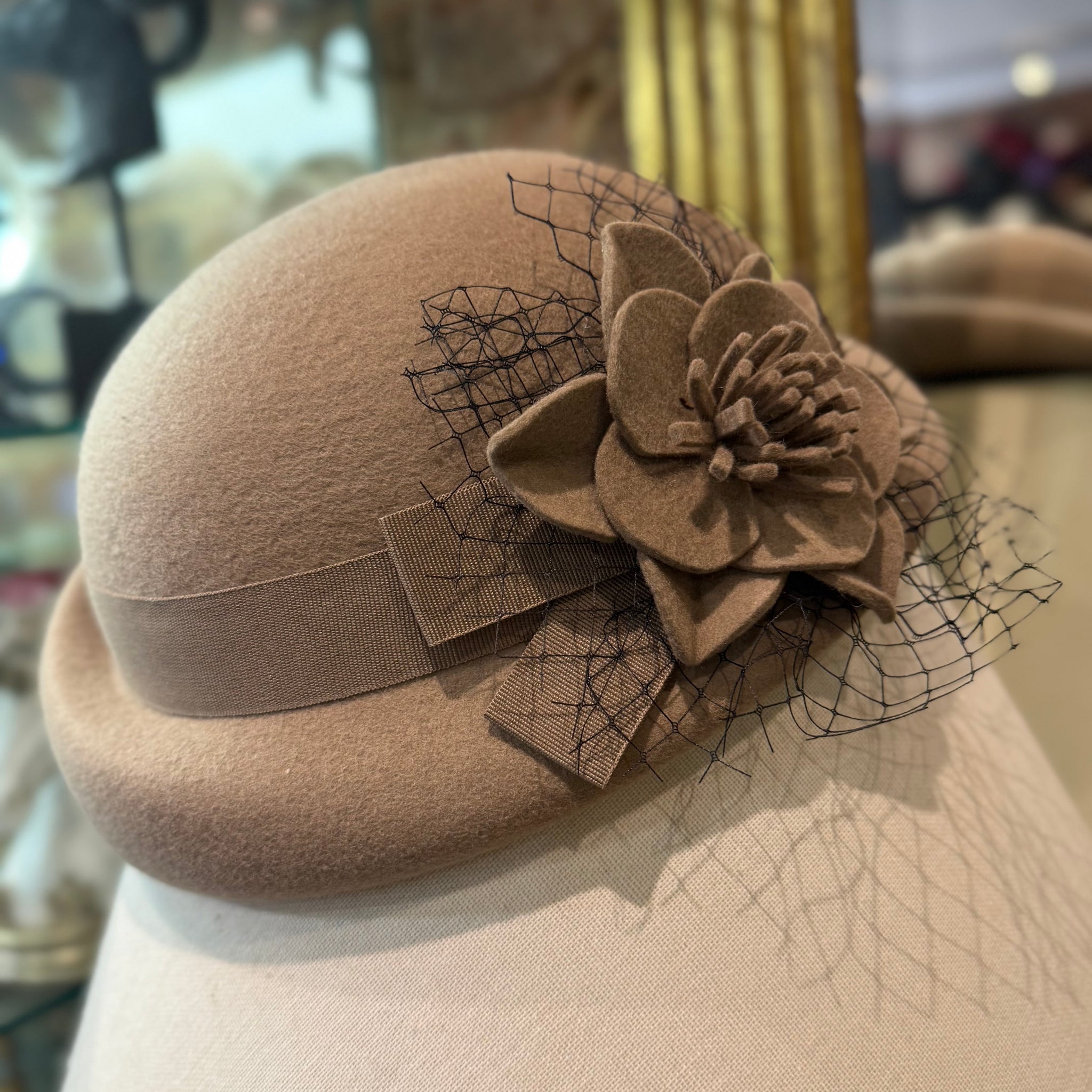 Abigale Wool Felt Cloche Hat