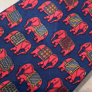 Silk Tie Red Indian Elephants