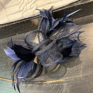 Samantha Sinamay and Feather Bow Fascinator