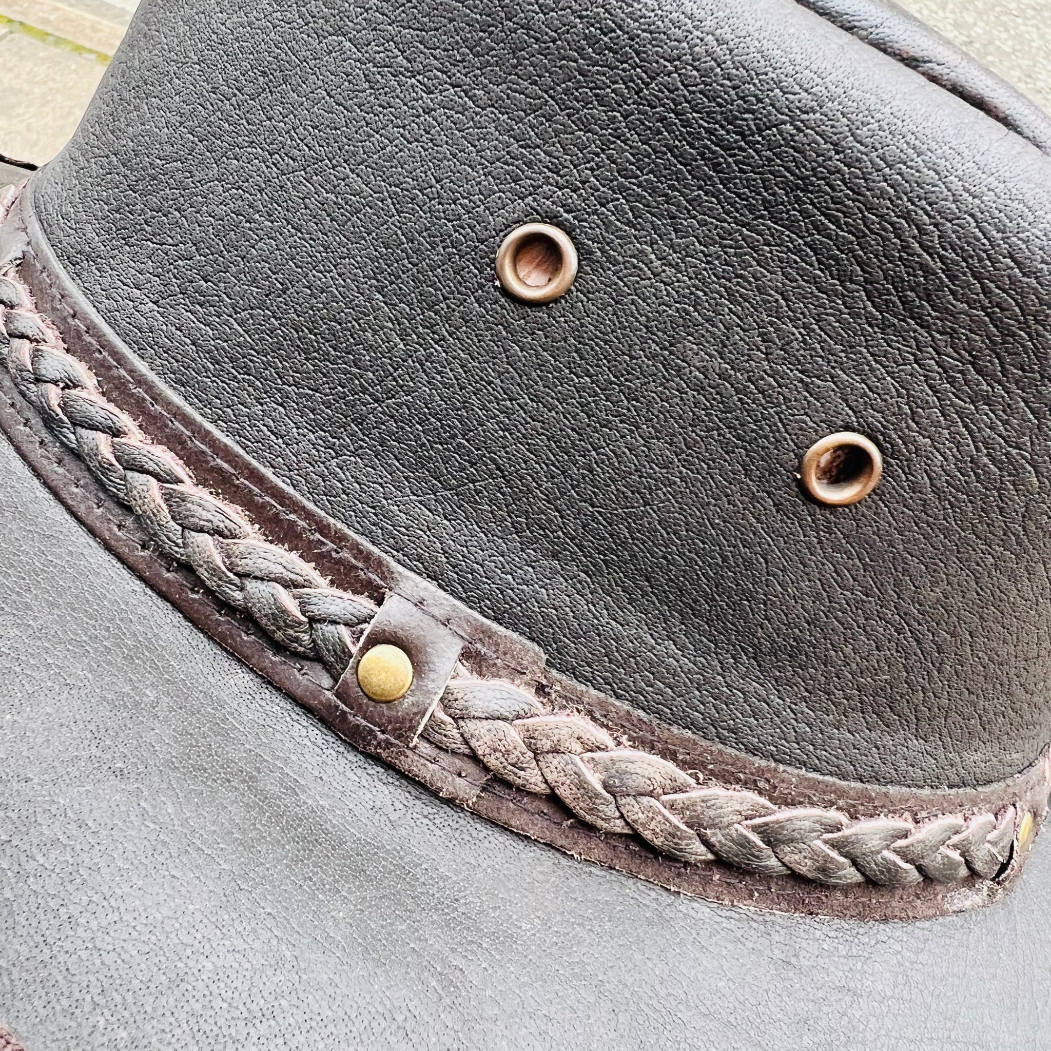 Genuine Brown Leather Cowboy Hat