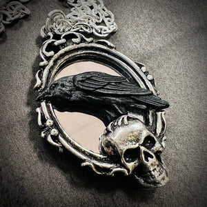 Pewter Poe’s Mirrored Raven Pendant