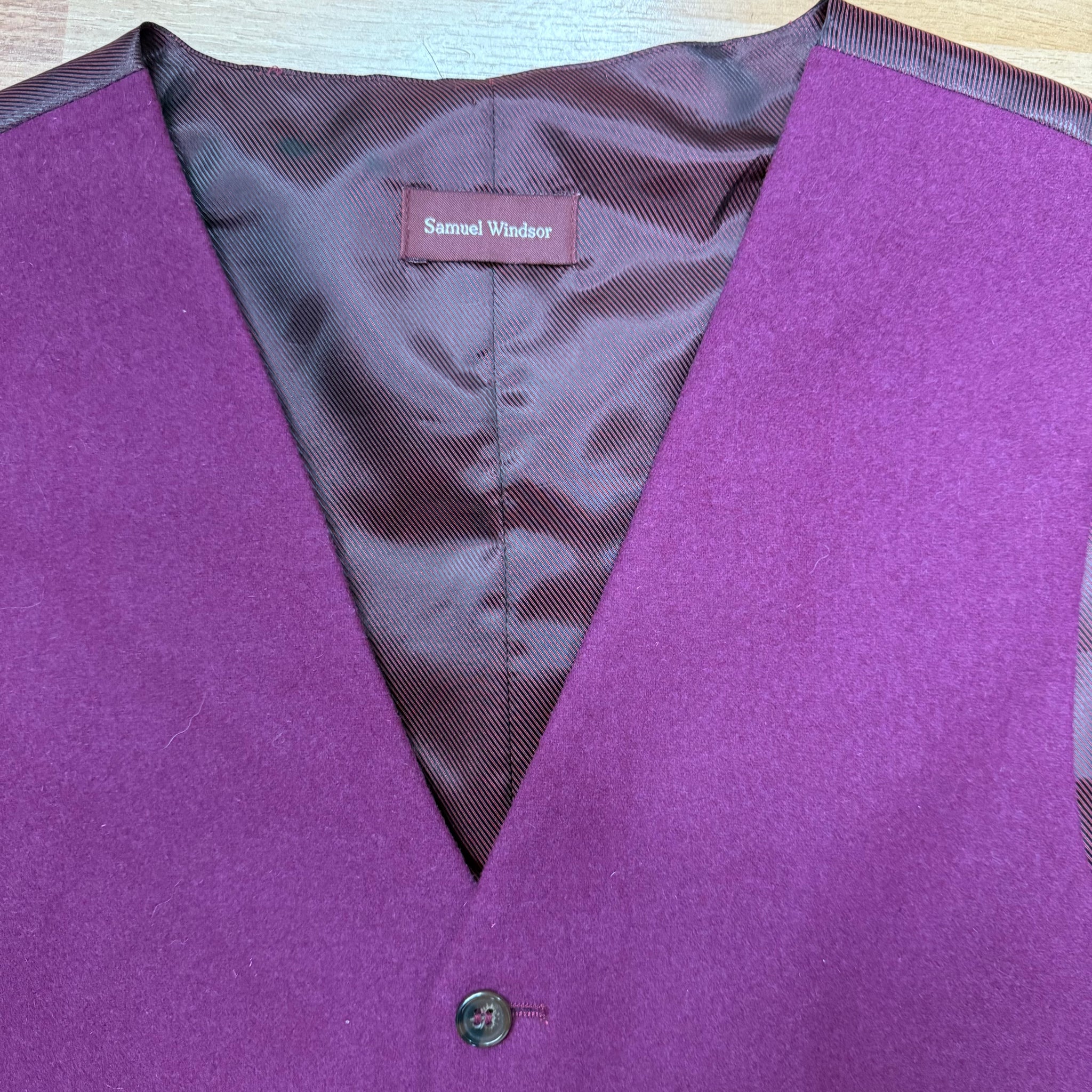 Burgundy Samuel Windsor Waistcoat 40R