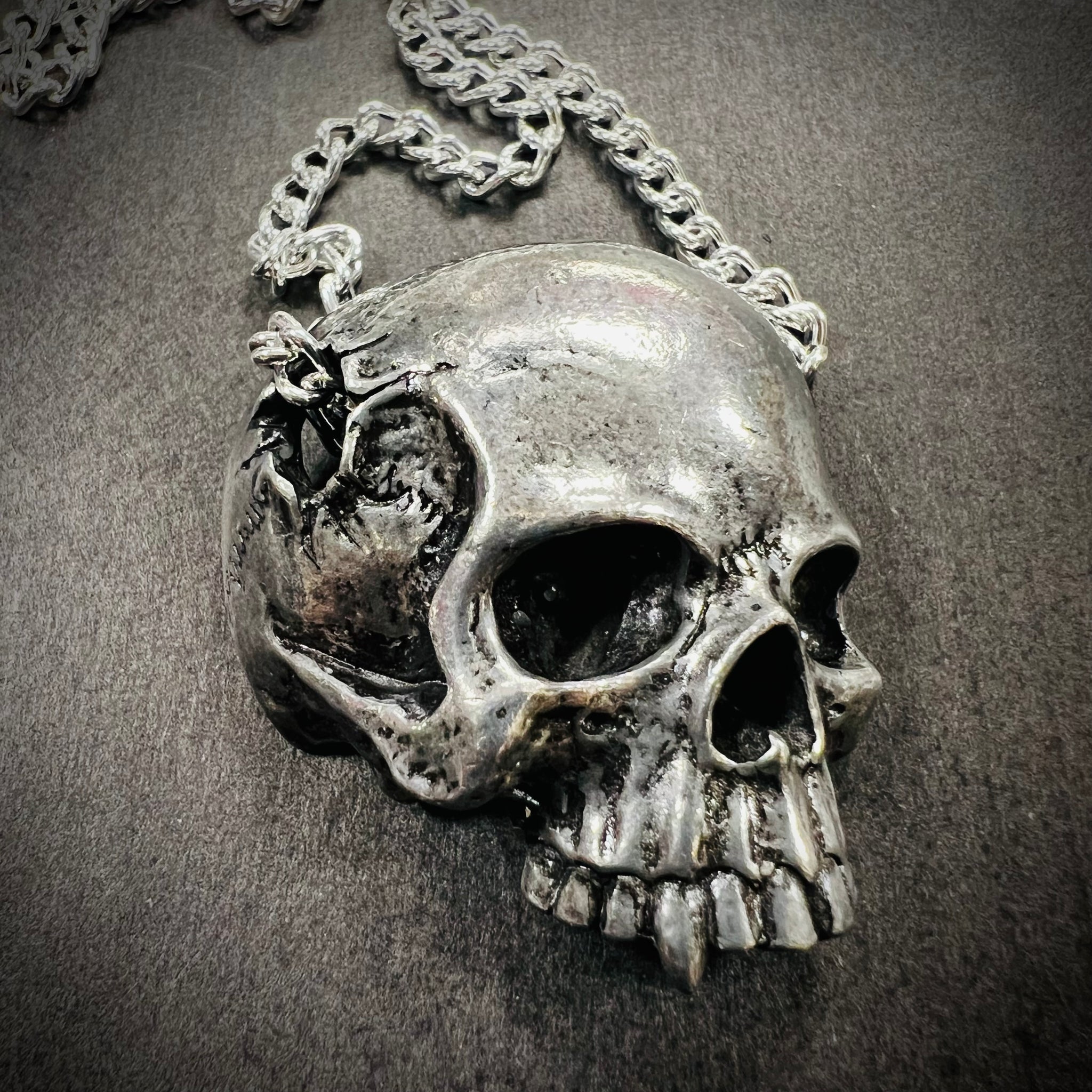 Pewter Skull on Chain