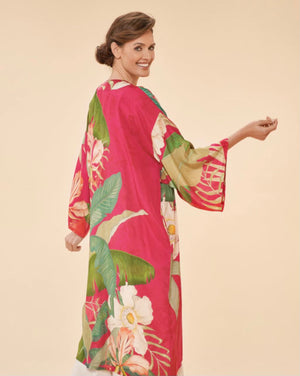 Dark Rose Tropical Kimono