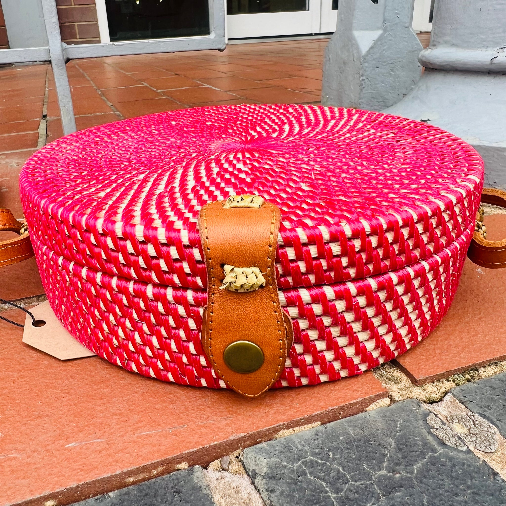 Myla Round Rattan Crossbody Bag