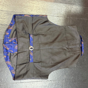 Waistcoat - Navy and Nude Paisley (L)