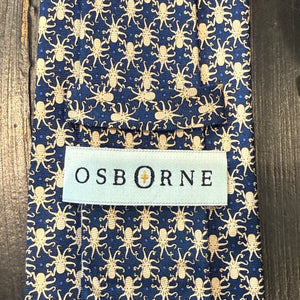 Silk Tie - Navy Octopus Design by Osborne