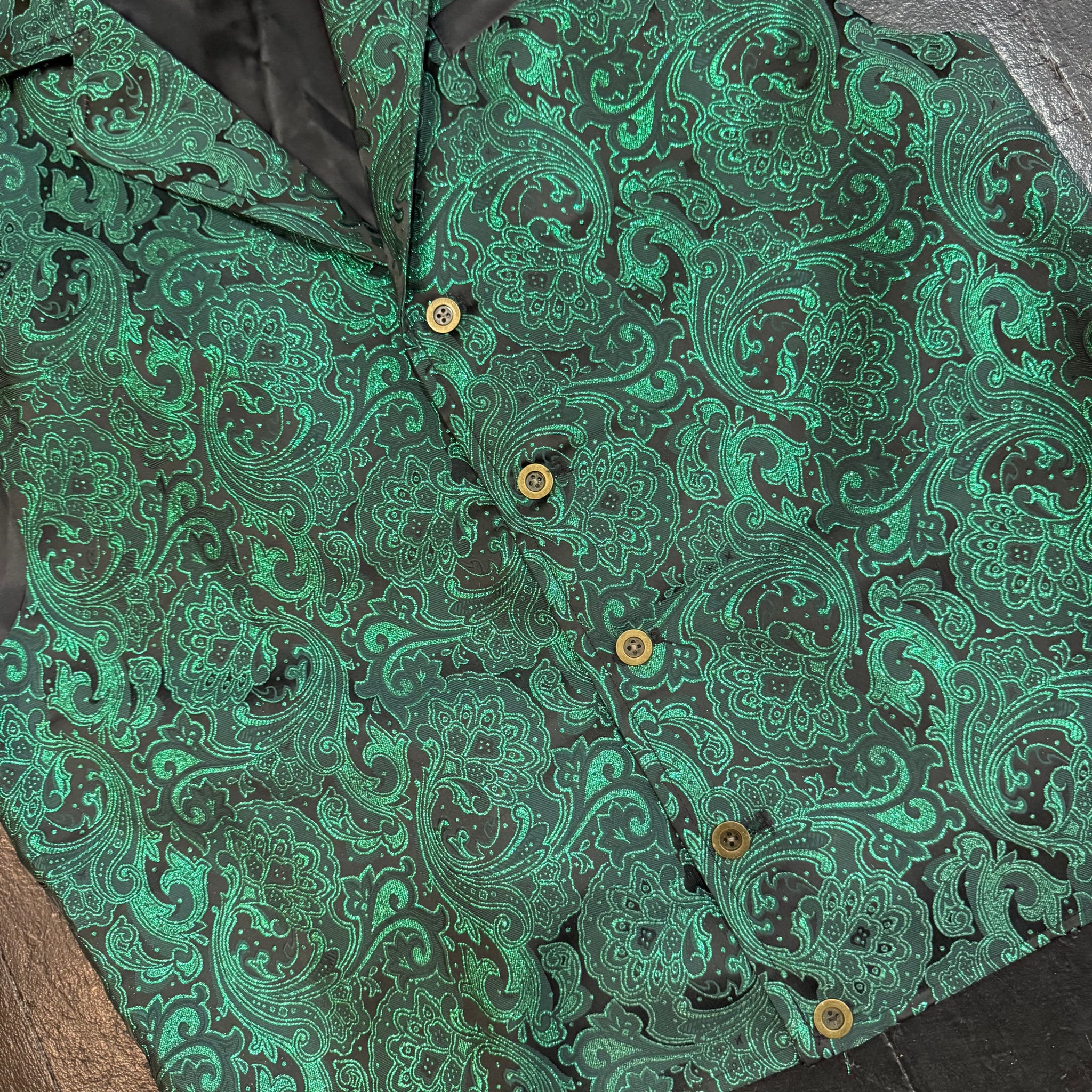Waistcoat Black and Emerald (L)