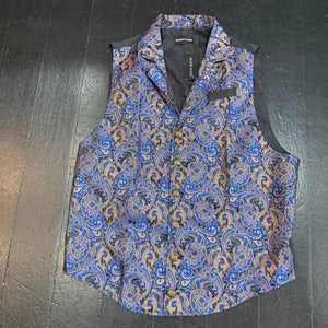 Waistcoat  - Royal Blue/Rose Gold Paisley (XL)