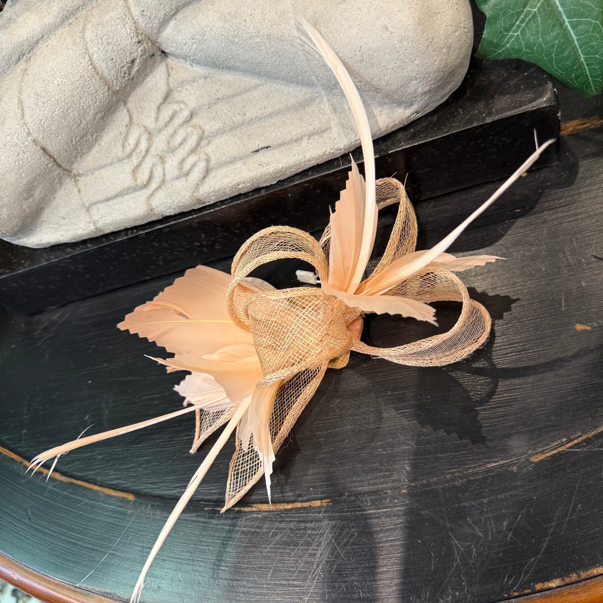 Samantha Sinamay and Feather Bow Fascinator