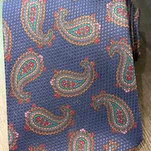 Silk Jaeger Navy Paisley Tie