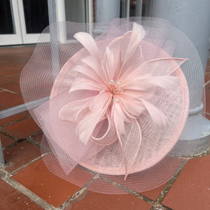 Round Net Covered Sinamay Fascinator