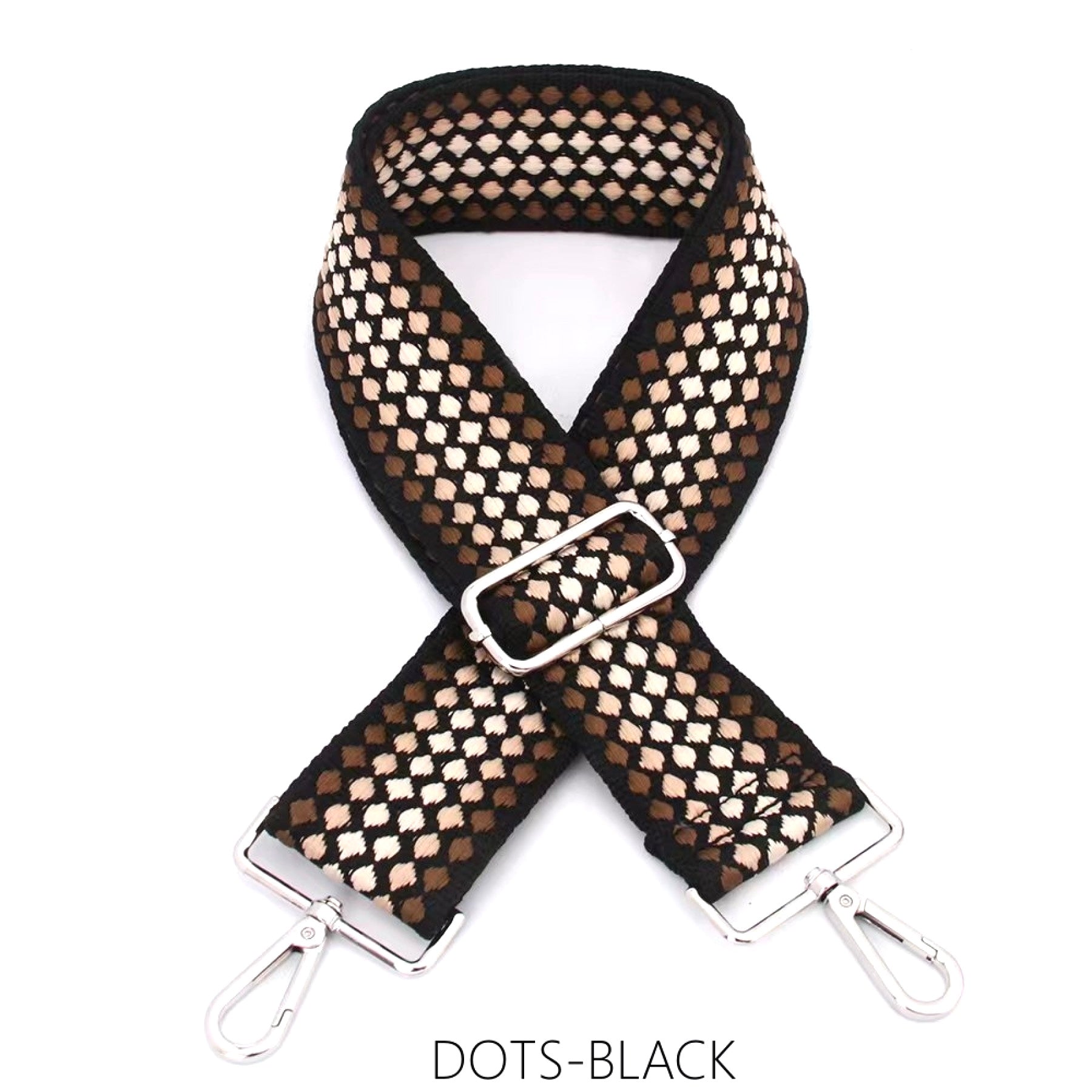 Chrome Interchangeable Bag Strap Woven Dots