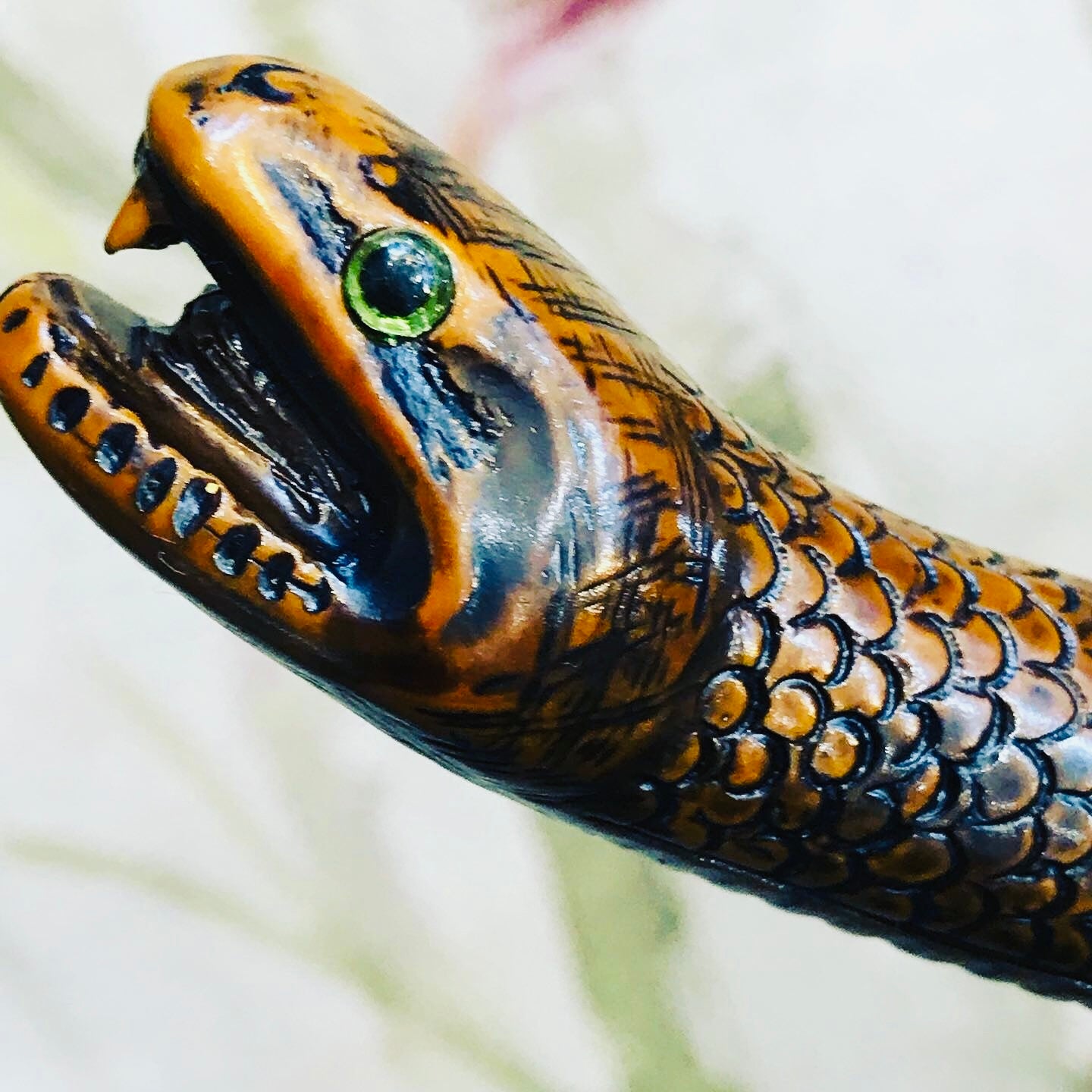 Snake Head Topped Walking Cane