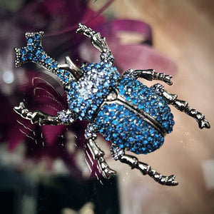 Brooch - Vintage Style Diamanté Stag Beetle