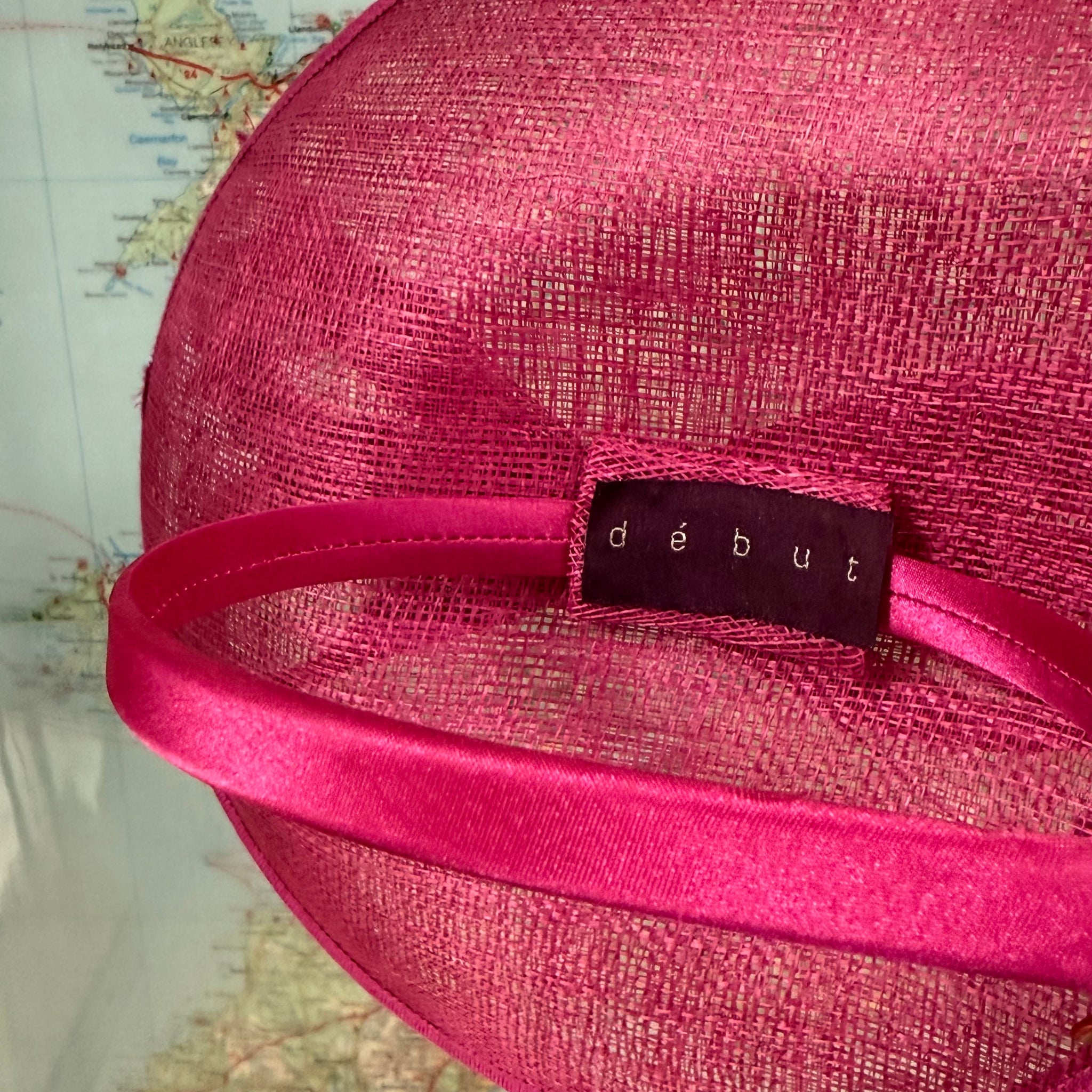 Cerise Pink Disc Fascinator On Covered Band