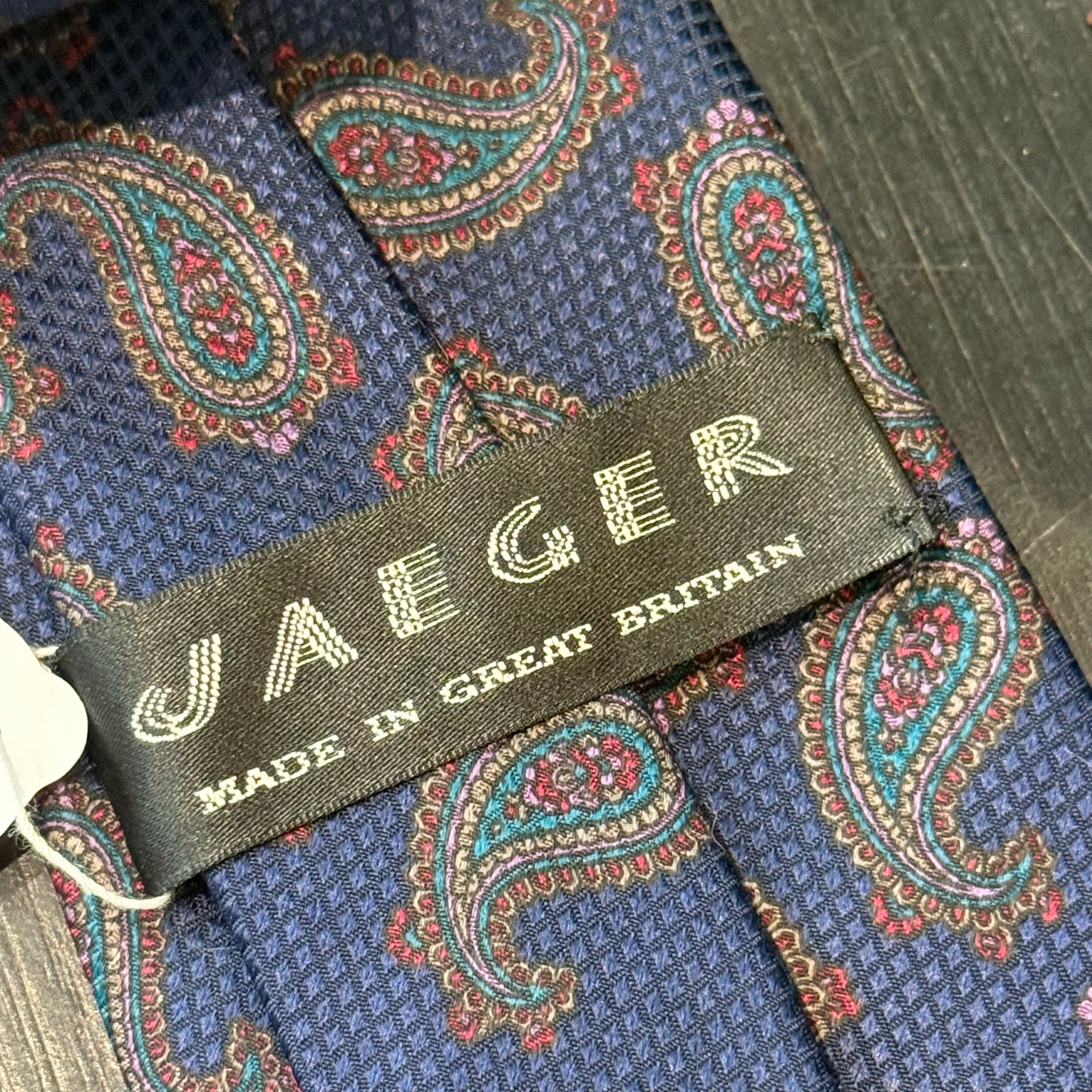 Silk Jaeger Navy Paisley Tie
