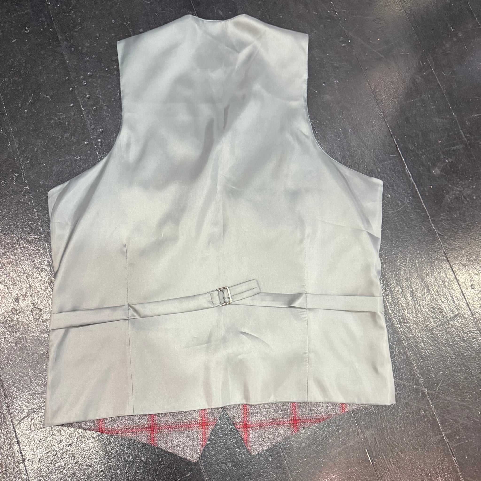 Waistcoat - Grey/Red Windowpane Check 38R