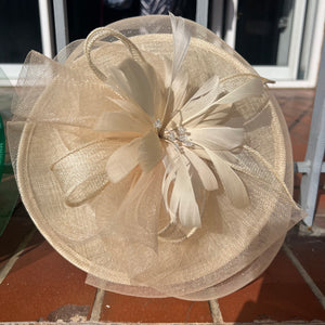 Round Net Covered Sinamay Fascinator