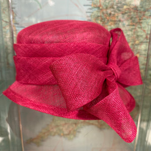 Belinda Short Brim Cerise Sinamay Hat