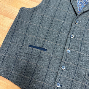 Grey Herringbone Cavani Waistcoat 42R