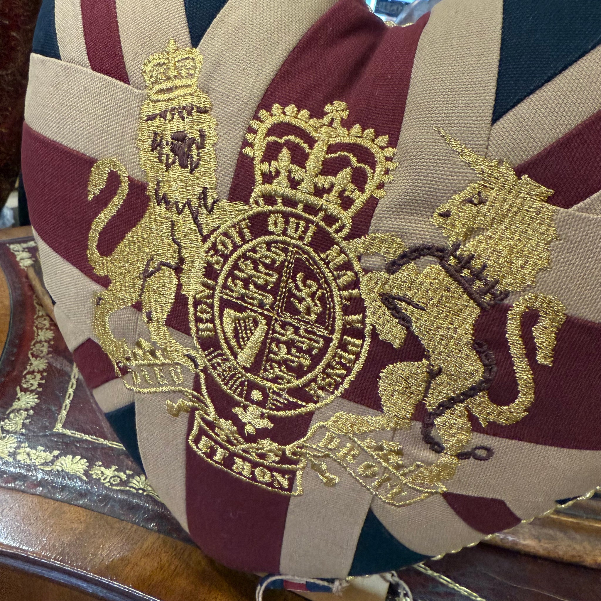 Mini Heart Union Flag Cushion With Crest