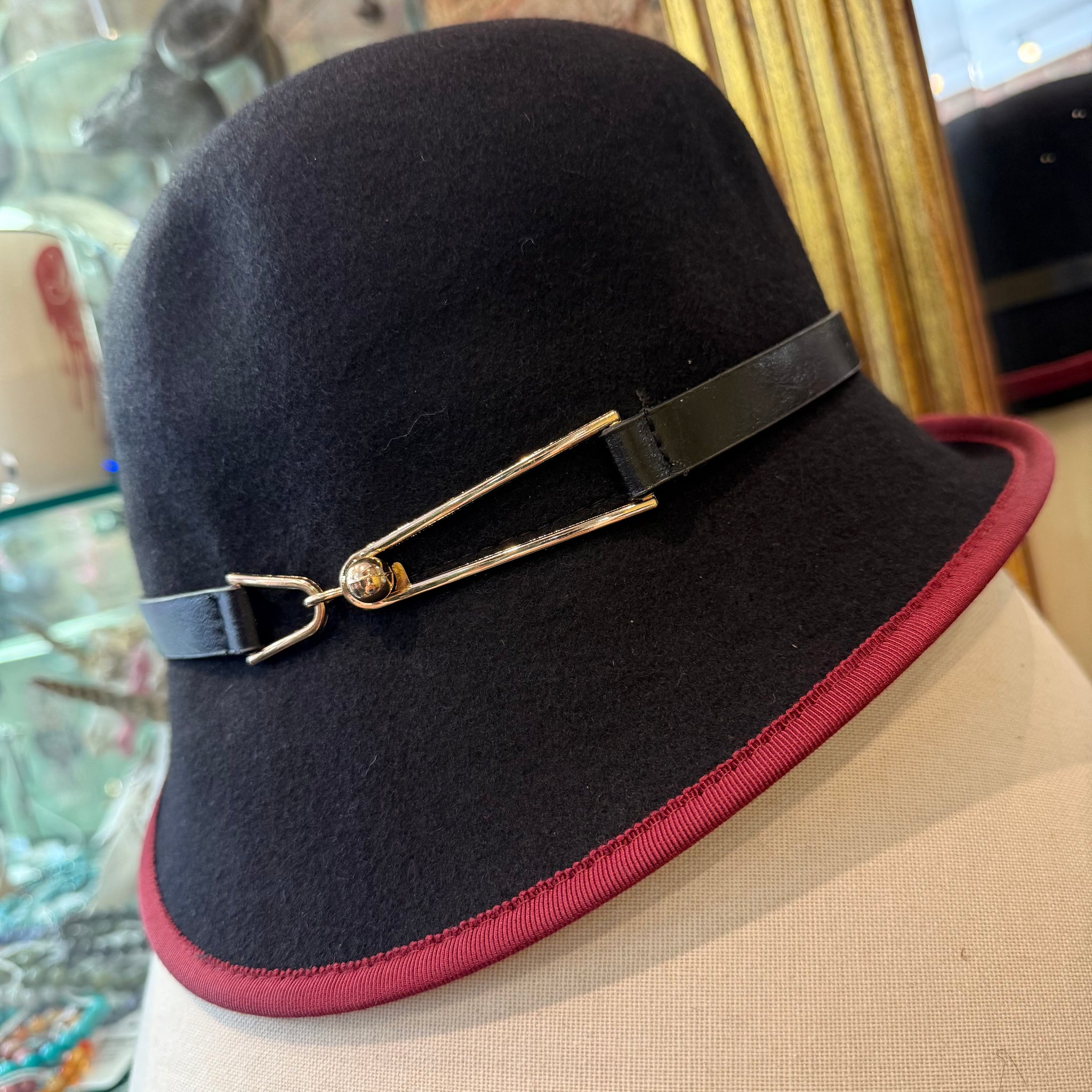 Bonnie Wool Cloche Hat With Decorative Buckle