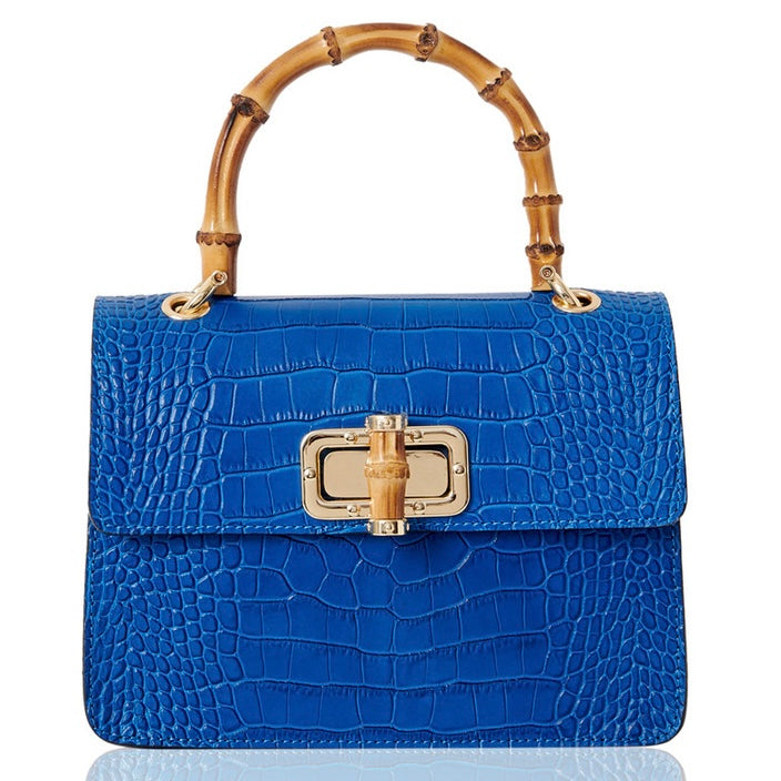 Tammy Leather Box Cross Body Bamboo Grab Bag