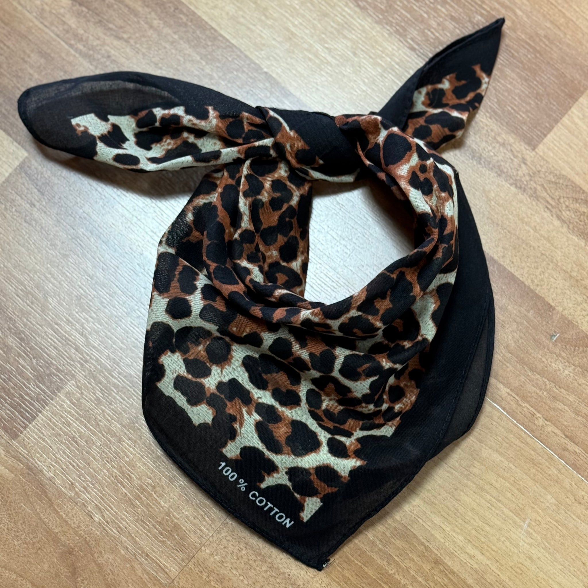 Square Leopard Print Bandana