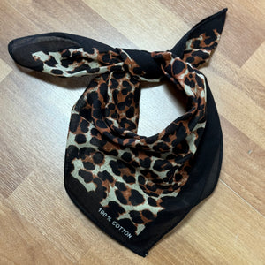Square Leopard Print Bandana