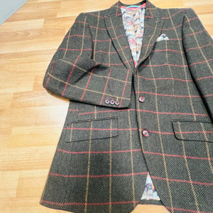 Brown Herringbone Windowpane Check Jacket (40R)