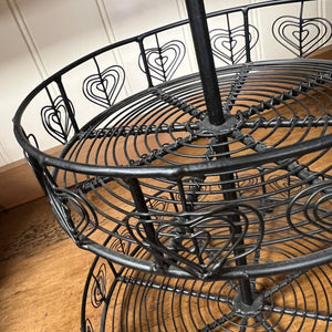 French Wire two tier wire work round rack