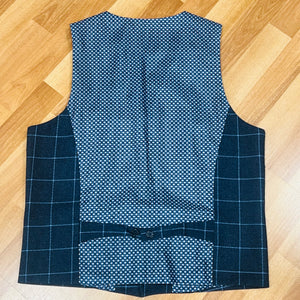 Waistcoat - Navy Windowpane Check 42R