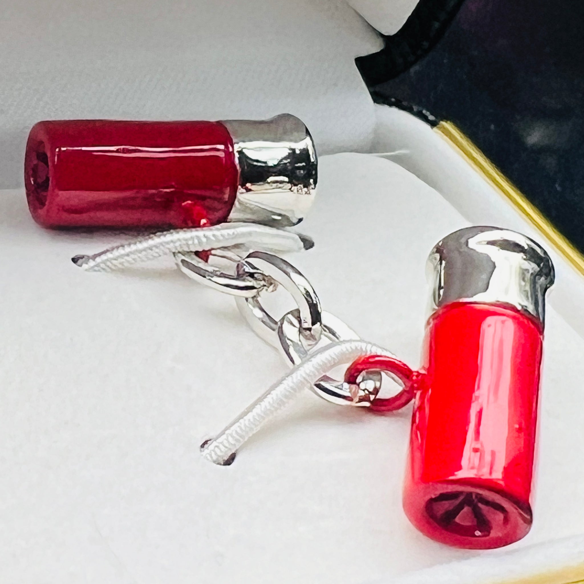 Red Gun Cartridge Cufflinks