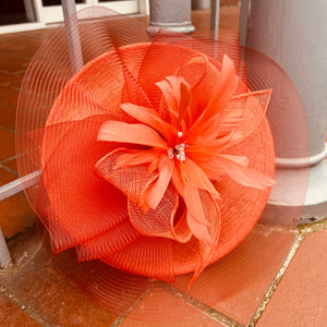 Round Net Covered Sinamay Fascinator