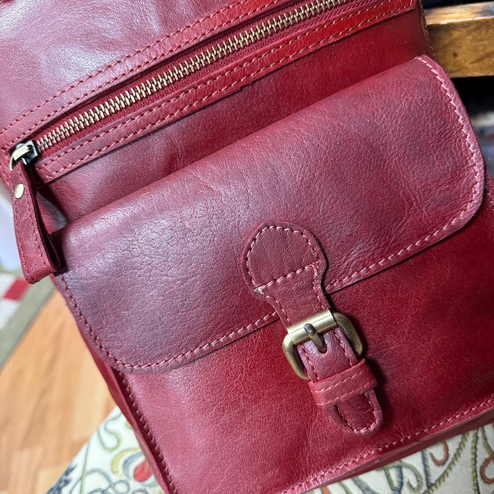 Red Alexis Ruck Sack Bag with Grab Handle