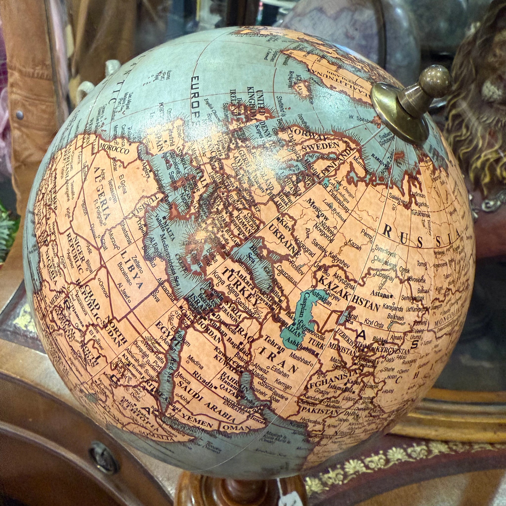 World Globe On Wooden Stand