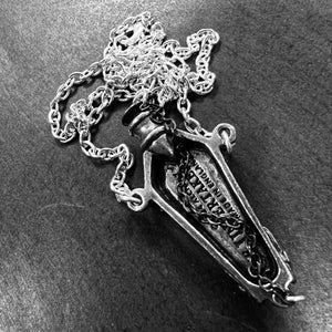 Pewter Undertaker’s Coffin Pendant on Chain