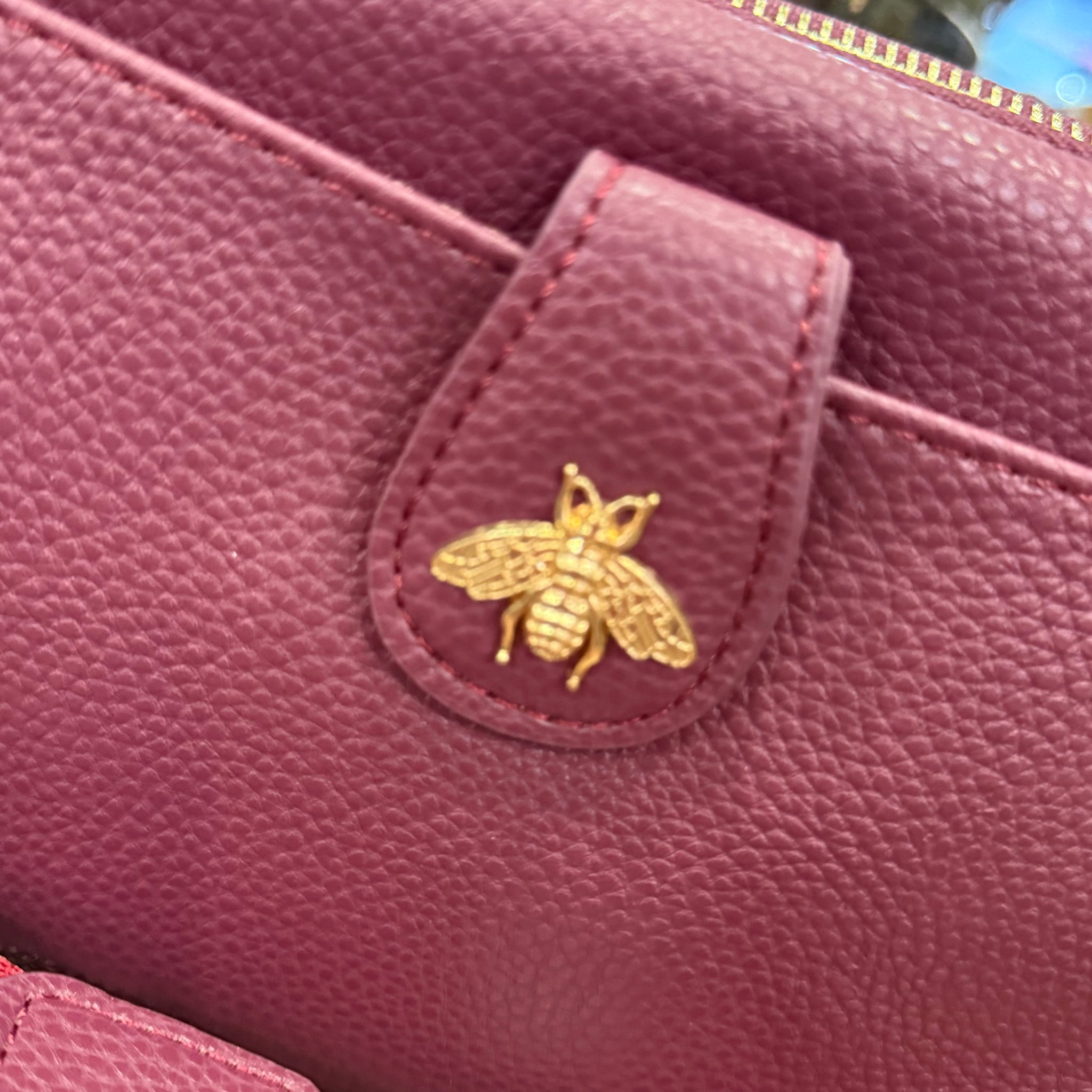 Double Zip Lucinda Bag With Bee Emblem