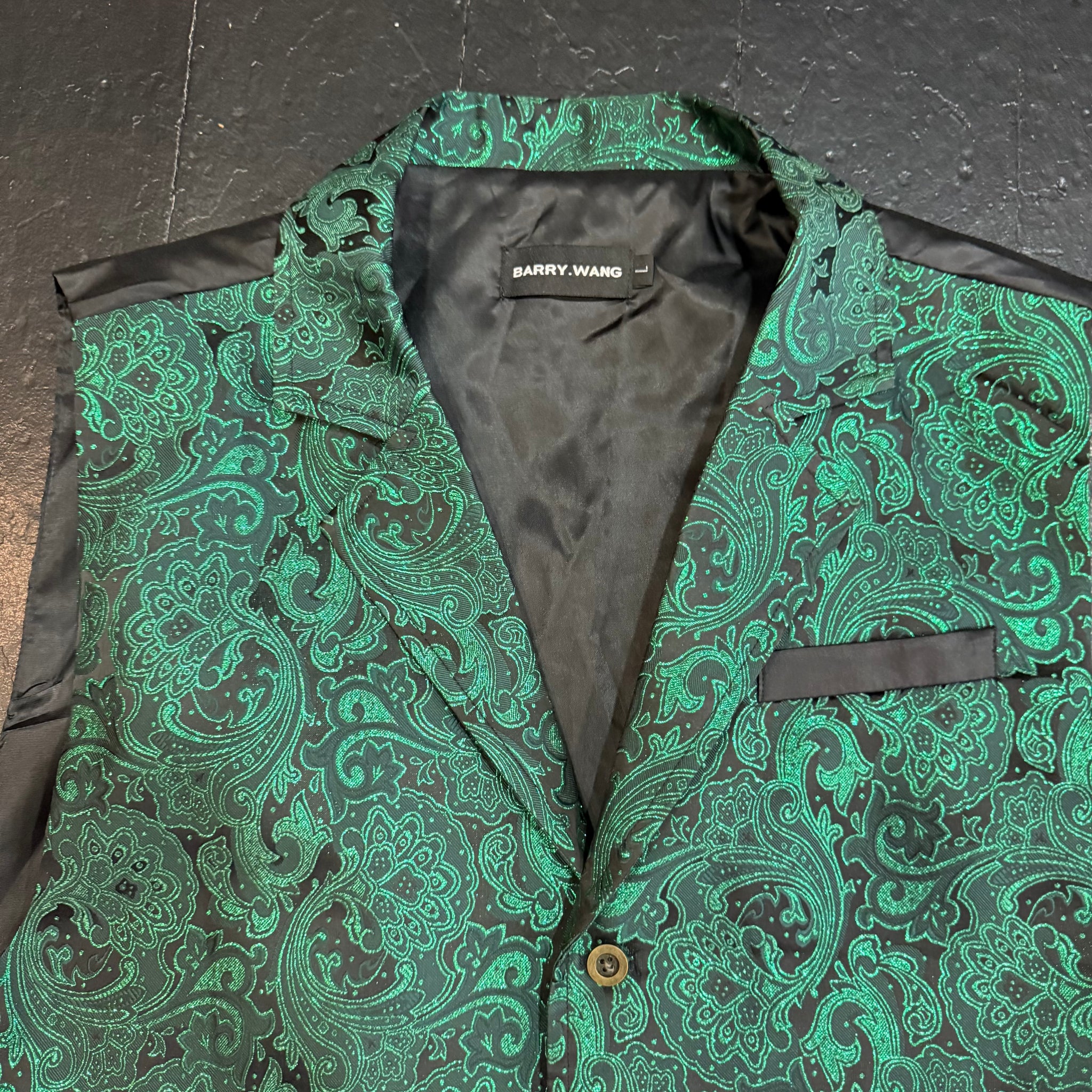 Waistcoat Black and Emerald (L)