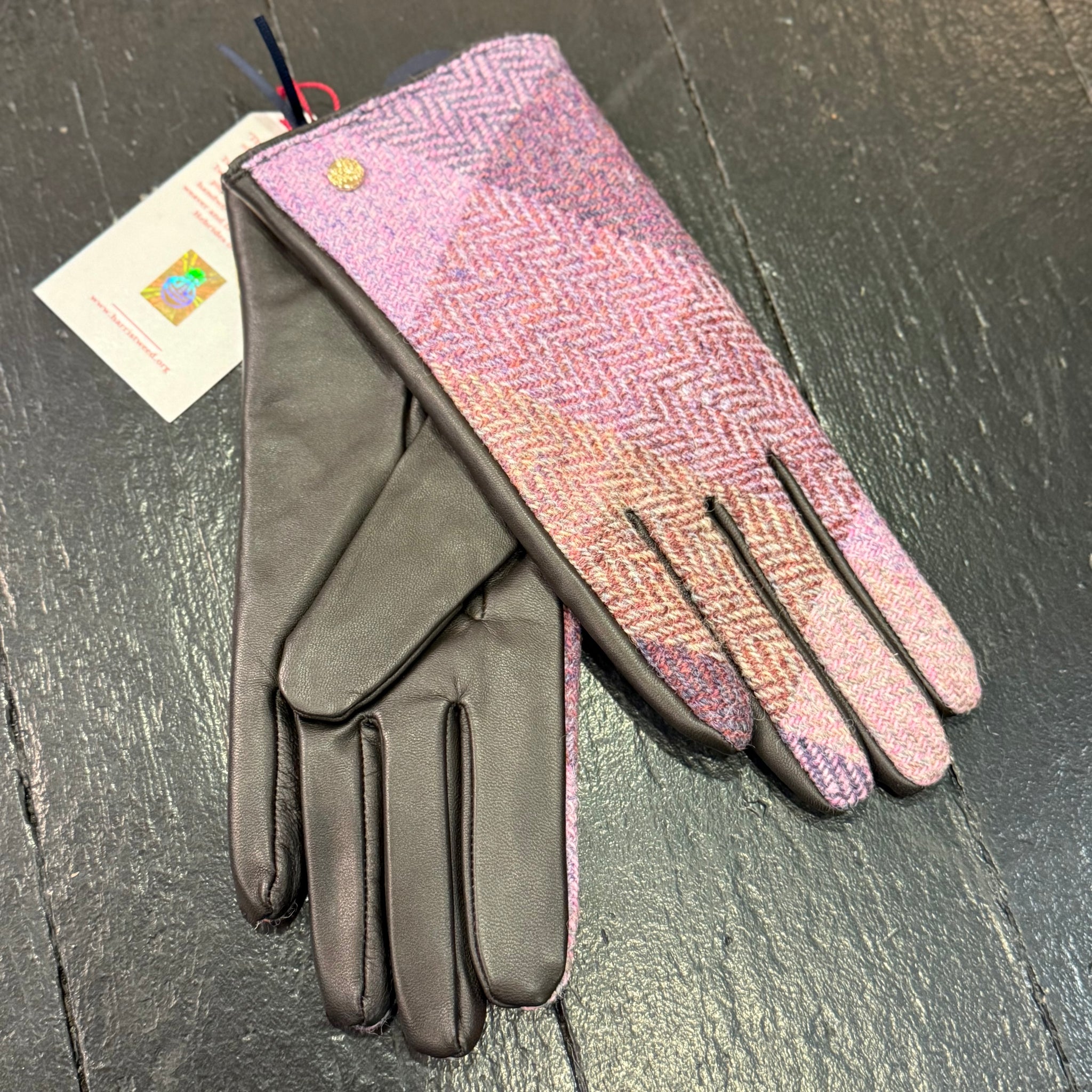 Harriett Leather & Tweed Gloves