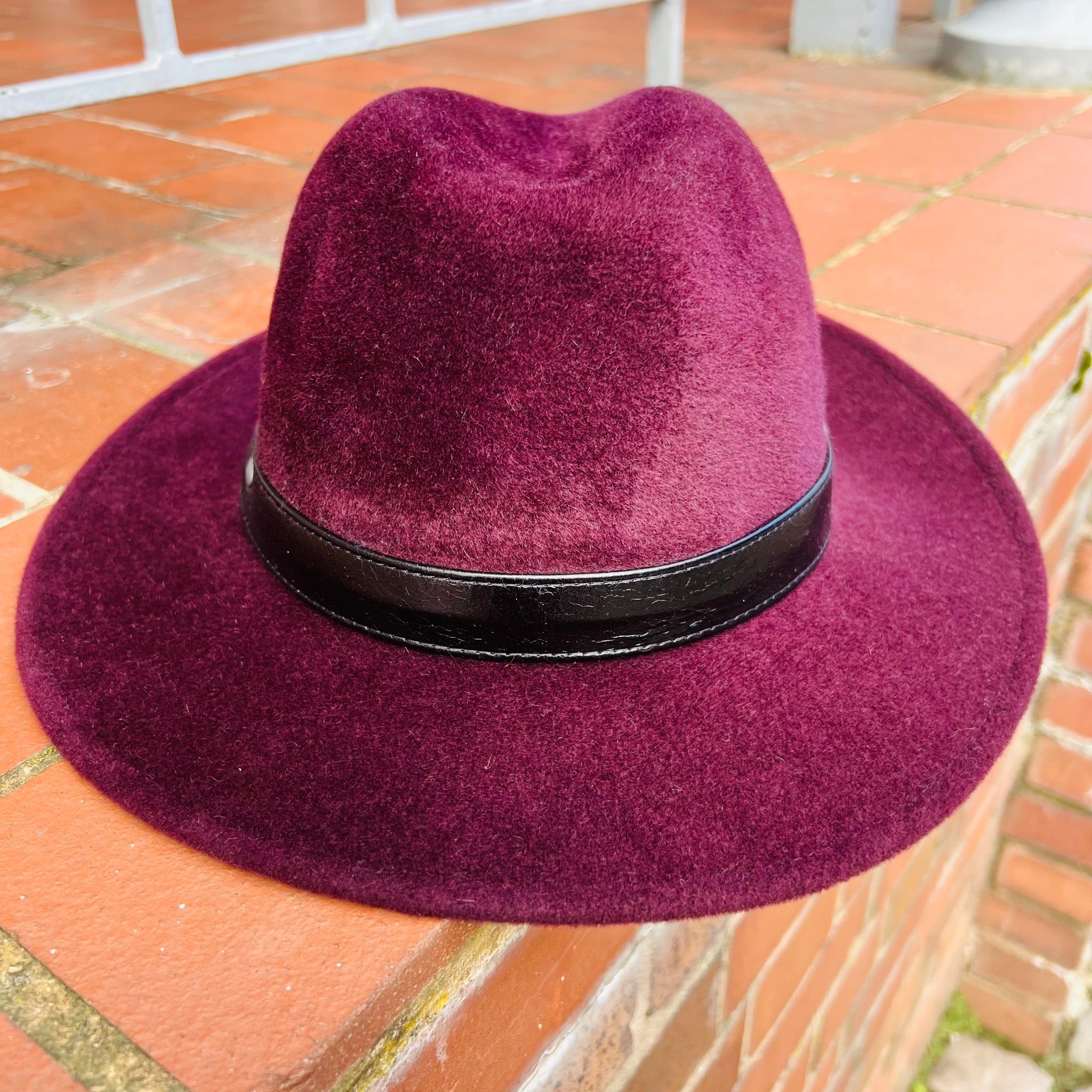 Burgundy Fur Felt Christie’s Fedora Hat