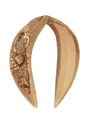 Gold Sequinned Velvet Headband