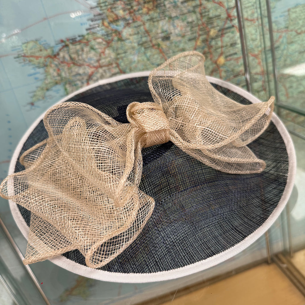 Navy and Cream Disc Fascinator