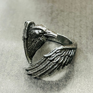 Pewter Raven Wrap Ring