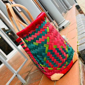 Elise Small Deluxe Teal/Red Basket