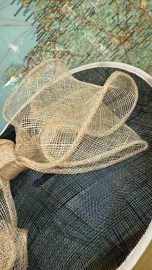 Navy and Cream Disc Fascinator