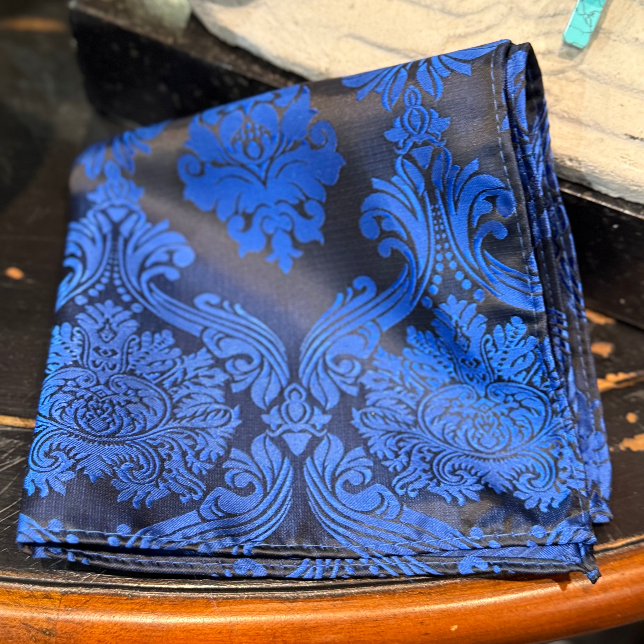 Black & Royal Blue Waistcoat Tie & Pocket Square Set