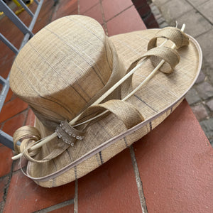 Cream and Latte Stripe Fabrice Hat